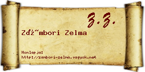 Zámbori Zelma névjegykártya